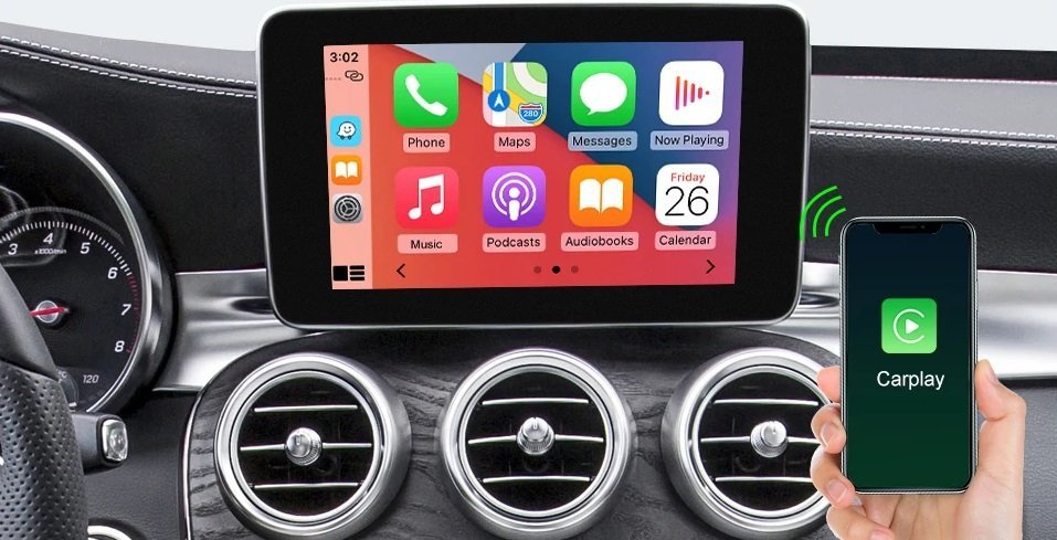 Kabellose Carplay Box Android Auto für Mercedes Benz C-Class W205 GLC 2015–2018