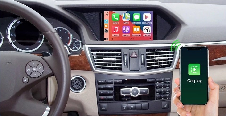 Kabelloses CarPlay für Mercedes Benz E-Klasse W212 E Coupe C207 NTG4.5/4.7/5.0 2011-2015 mit Android Auto