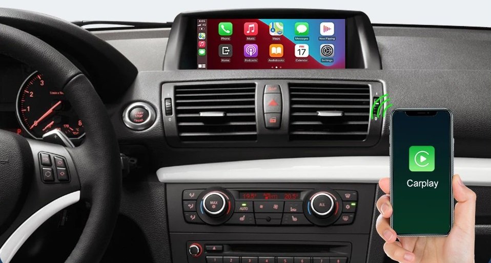 Für BMW 1er E81 E82 E87 E88 2008–2012 Wireless Android Auto Carplay Decoder