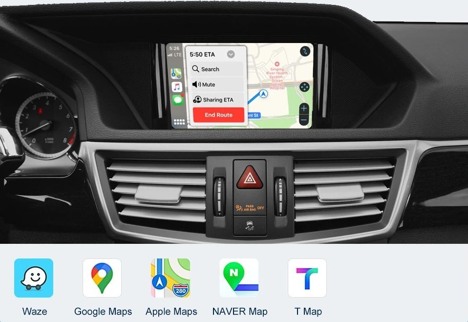 Kabelloses CarPlay für Mercedes Benz E-Klasse W212 E Coupe C207 NTG4.5/4.7/5.0 2011-2015 mit Android Auto