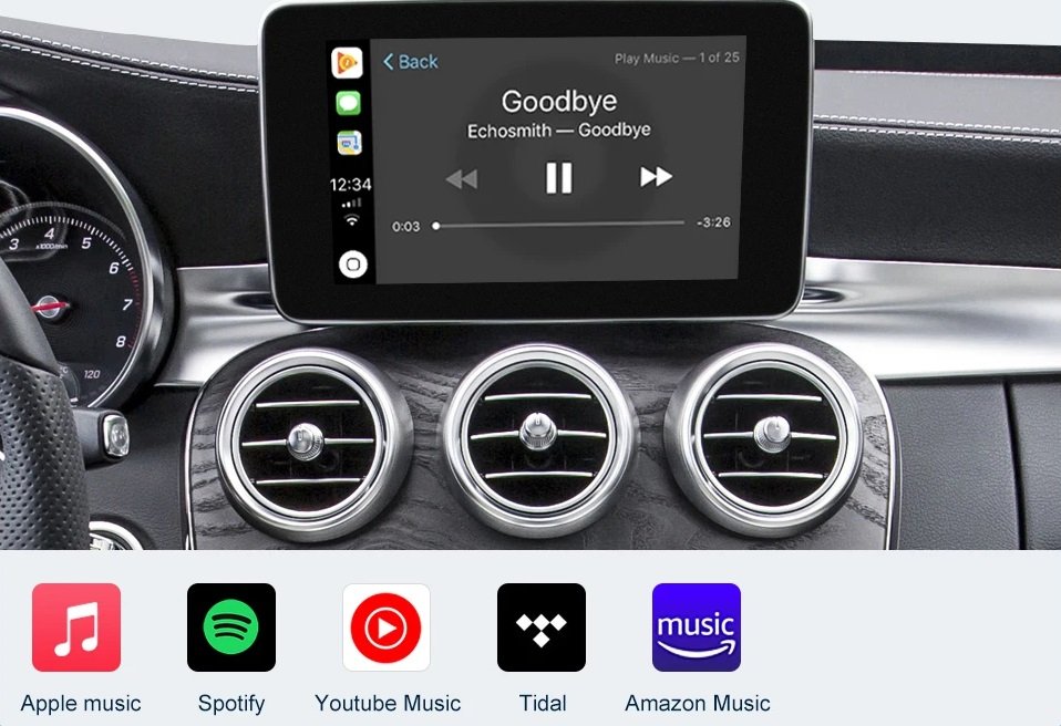 Kabellose Carplay Box Android Auto für Mercedes Benz C-Class W205 GLC 2015–2018