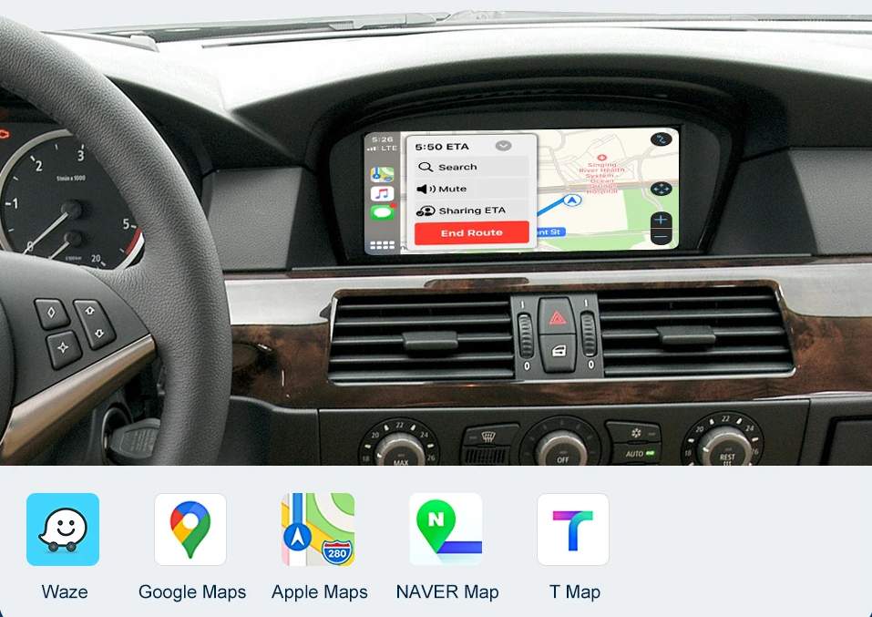 CarPlay Android Auto Kit für BMW 3er E90 E91 E92 E93 und 5er E60 E61 2008–2013