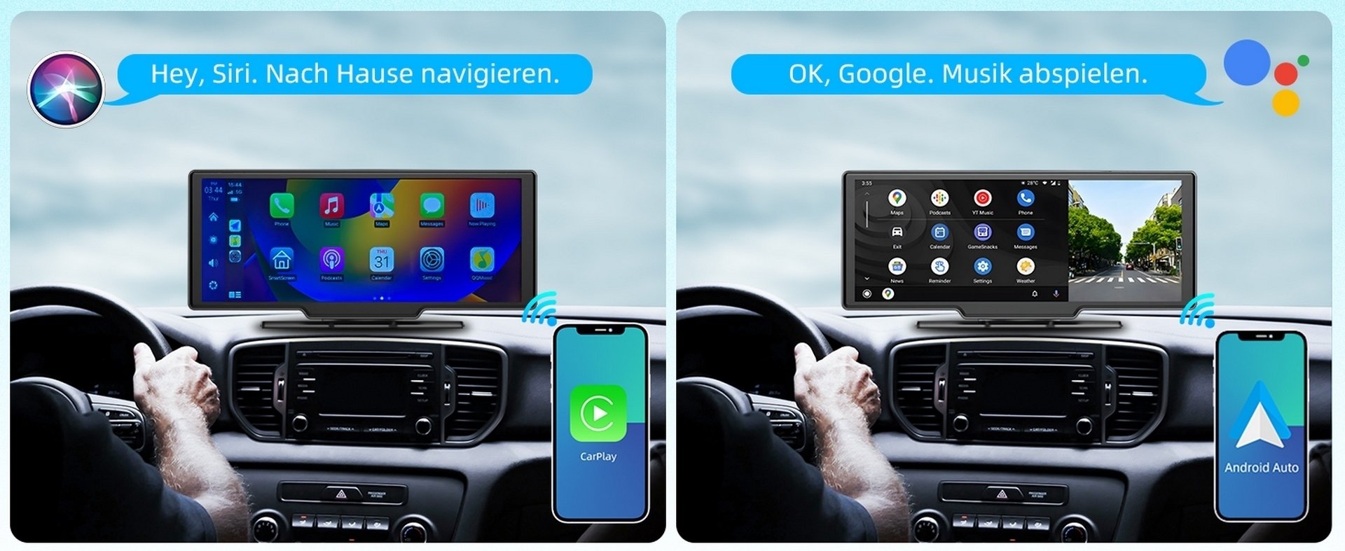 10,26 Zoll Android Auto Bildschirm Apple Carplay Display