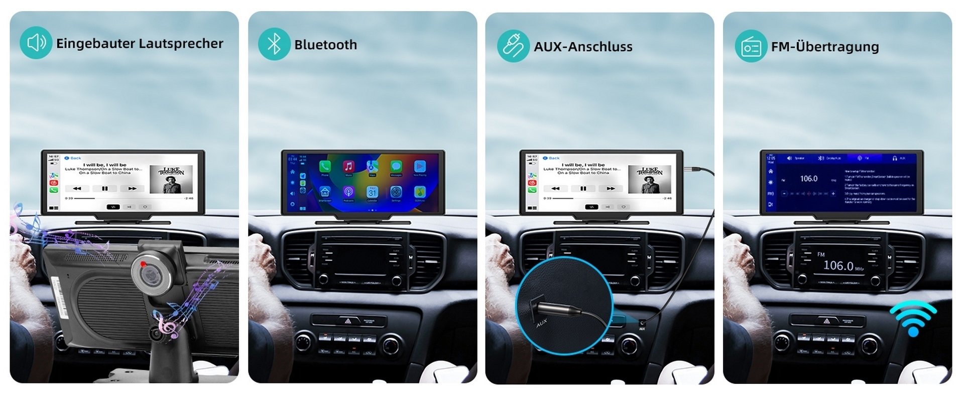 10,26 Zoll Android Auto Bildschirm Apple Carplay Display