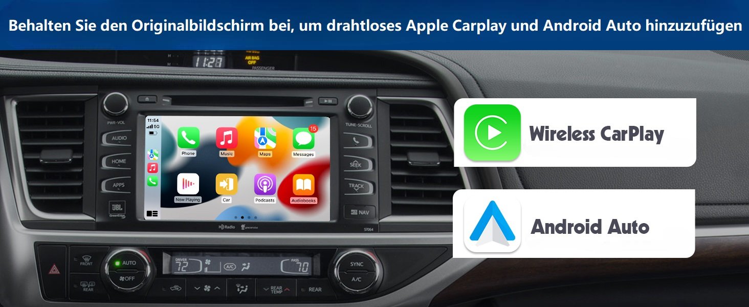 Apple Carplay Android Auto für 2014-2019 Toyota Verso S