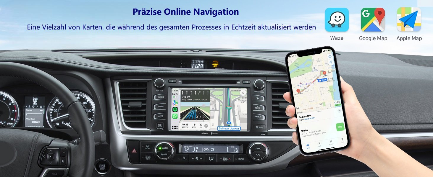 Apple Carplay Android Auto für 2014-2019 Toyota Verso S