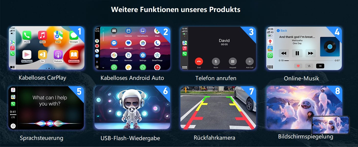 Apple Carplay Android Auto für 2014-2019 Toyota Verso S