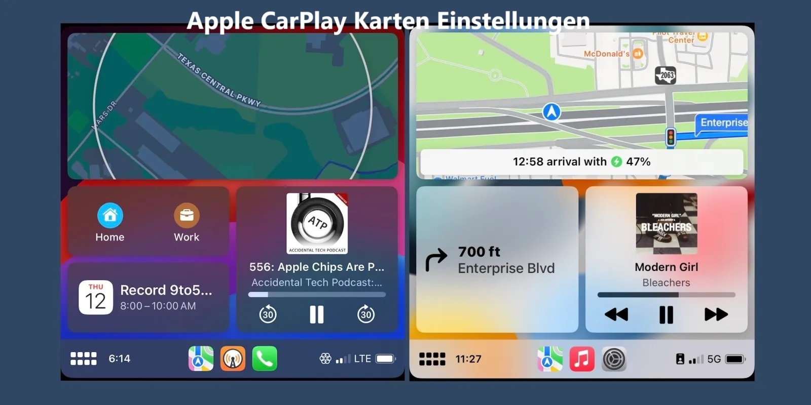 Apple CarPlay Karten Einstellungen