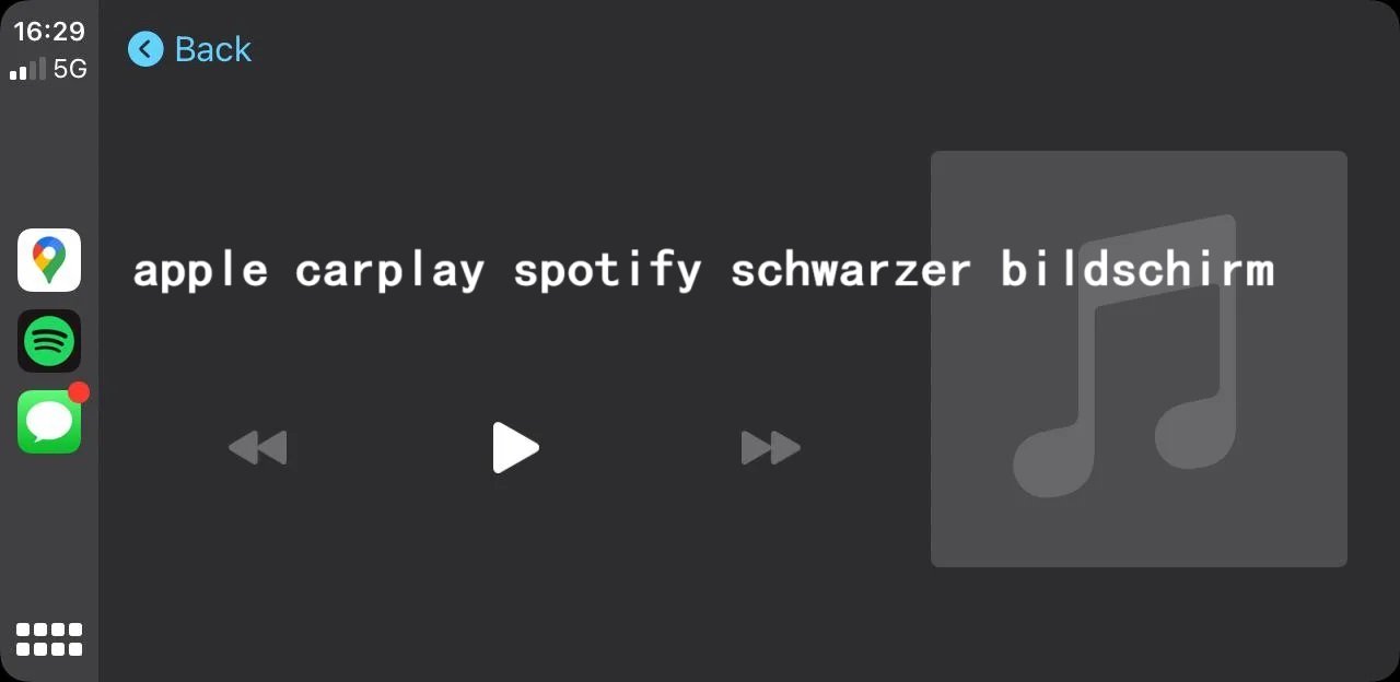 apple carplay spotify schwarzer bildschirm