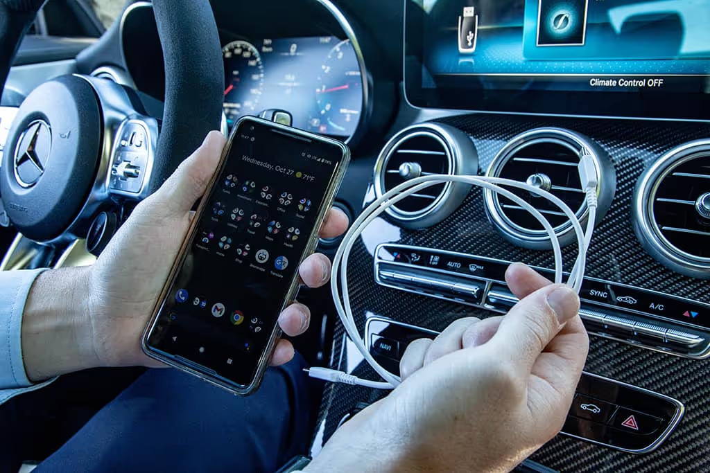 Android Auto Verbindung Smartphone Auto USB Kabel