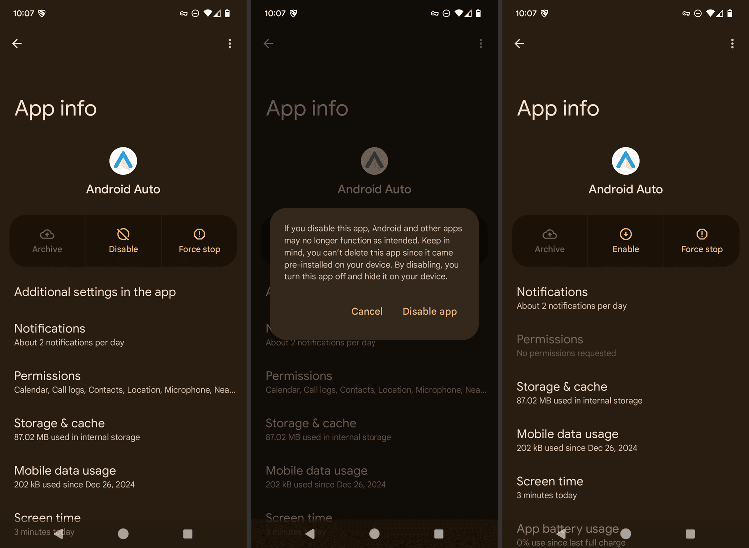 Android Auto deaktivieren