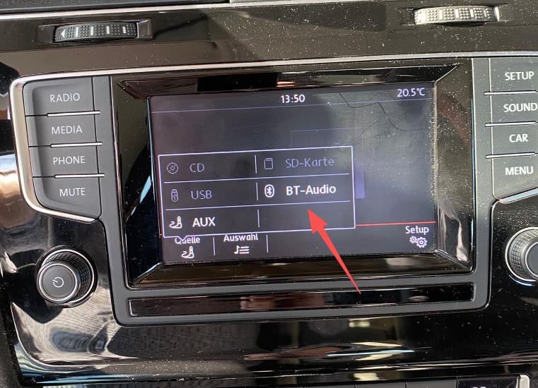 Bluetooth-Audioeinstellungen im Original-Autosystem