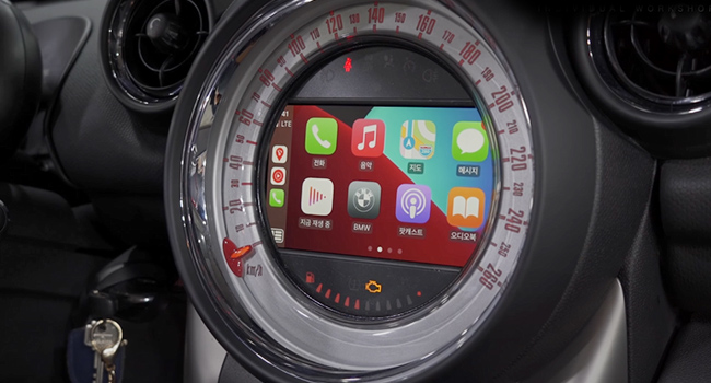 Apple CarPlay wird erfolgreich auf dem MINI CIC-System angezeigt.