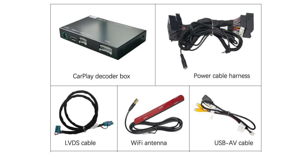 Lieferumfang des MINI NBT Apple CarPlay und Android Auto Moduls