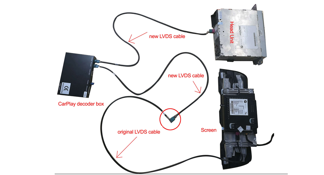 LVDS IN und LVDS OUT am CarPlay-Modul für BMW X3 F25