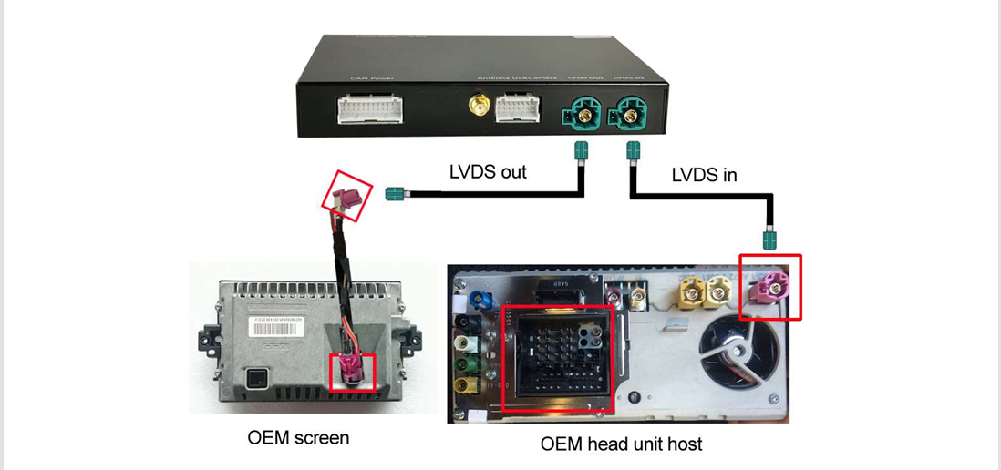 LVDS-Kabel am CarPlay-Modul im BMW X3 F25 CIC anschließen