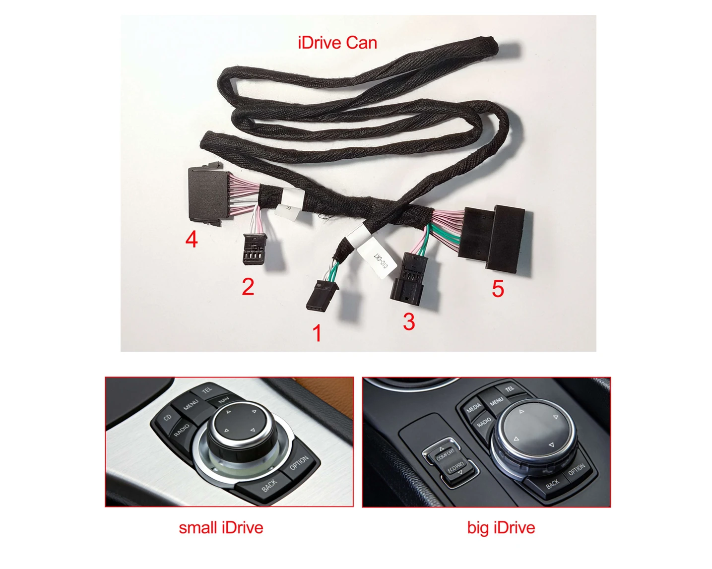 Anschlüsse für kleinen und großen iDrive-Controller beim BMW X3 F25