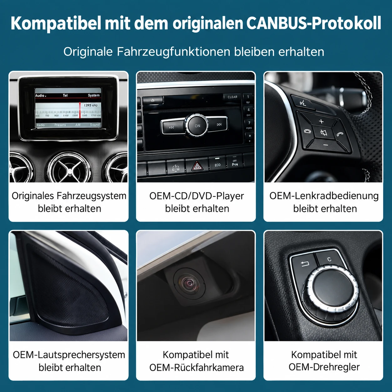 Mercedes-Benz A/B-Klasse, CLA & GLA (2013-2015) 10,25-/12,3-Zoll-Linux-Display mit CarPlay & Android Auto – Bild 5