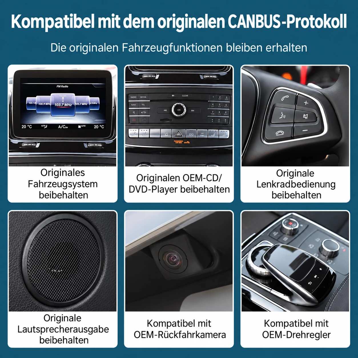 Mercedes-Benz GLE & GLS 12,3-Zoll-Linux-Display mit CarPlay & Android Auto (2016-2018) – Bild 5
