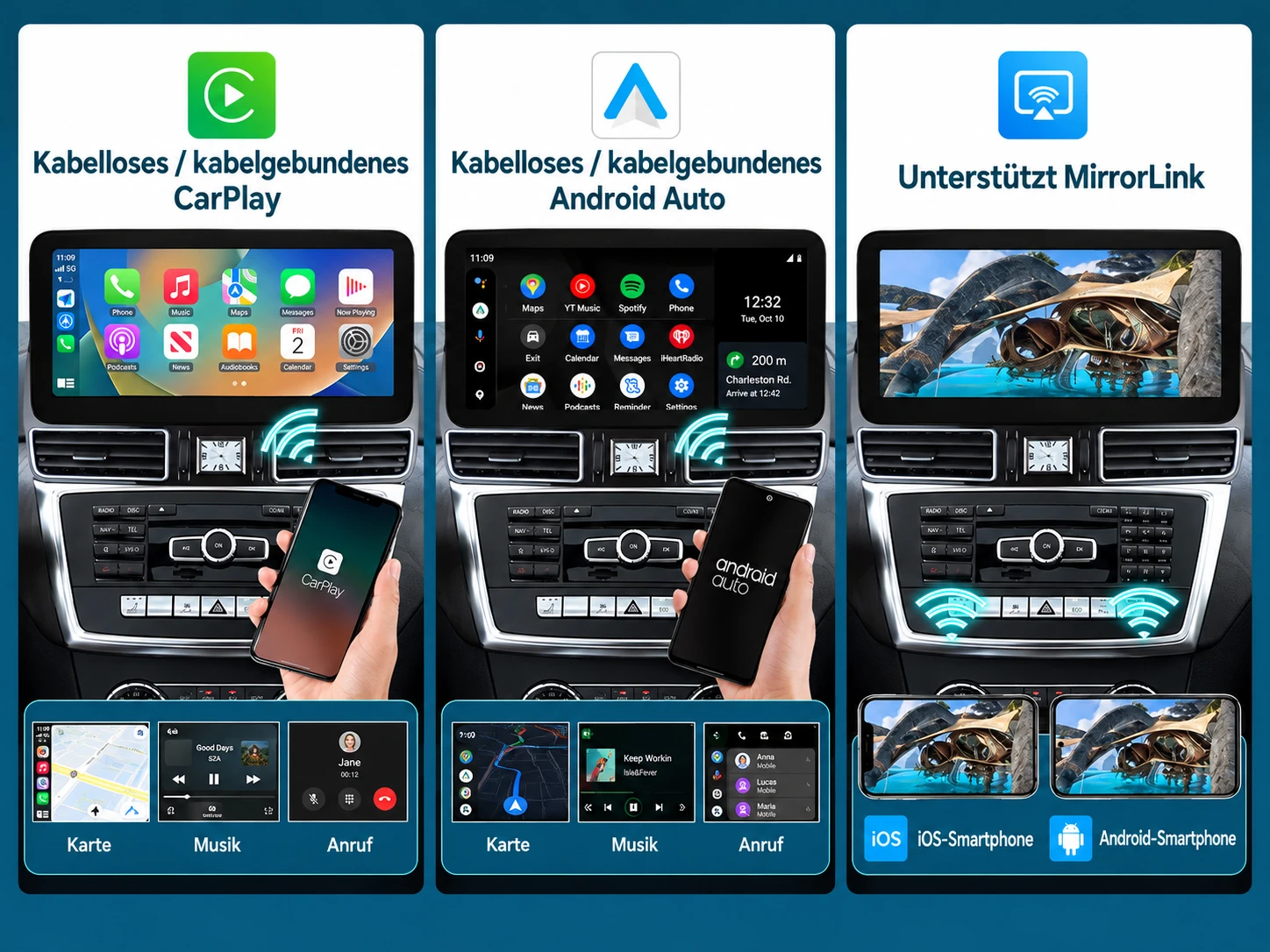 CarPlay Android Auto MirrorLink
