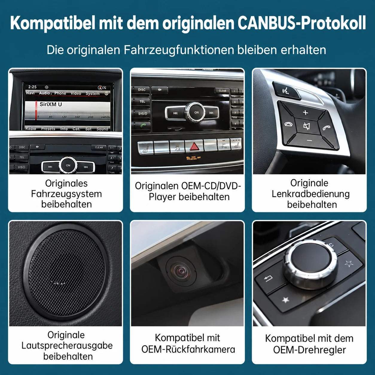 Mercedes-Benz ML/GL 12,3-Zoll-Linux-Display mit CarPlay & Android Auto 2012-2015 – Bild 5