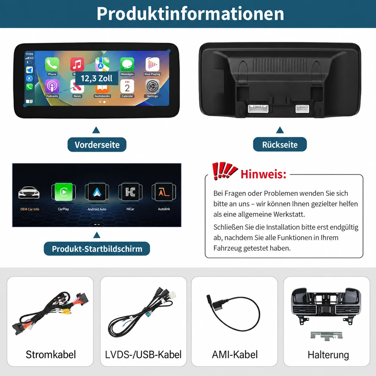 Mercedes-Benz ML/GL 12,3-Zoll-Linux-Display mit CarPlay & Android Auto 2012-2015 – Bild 9