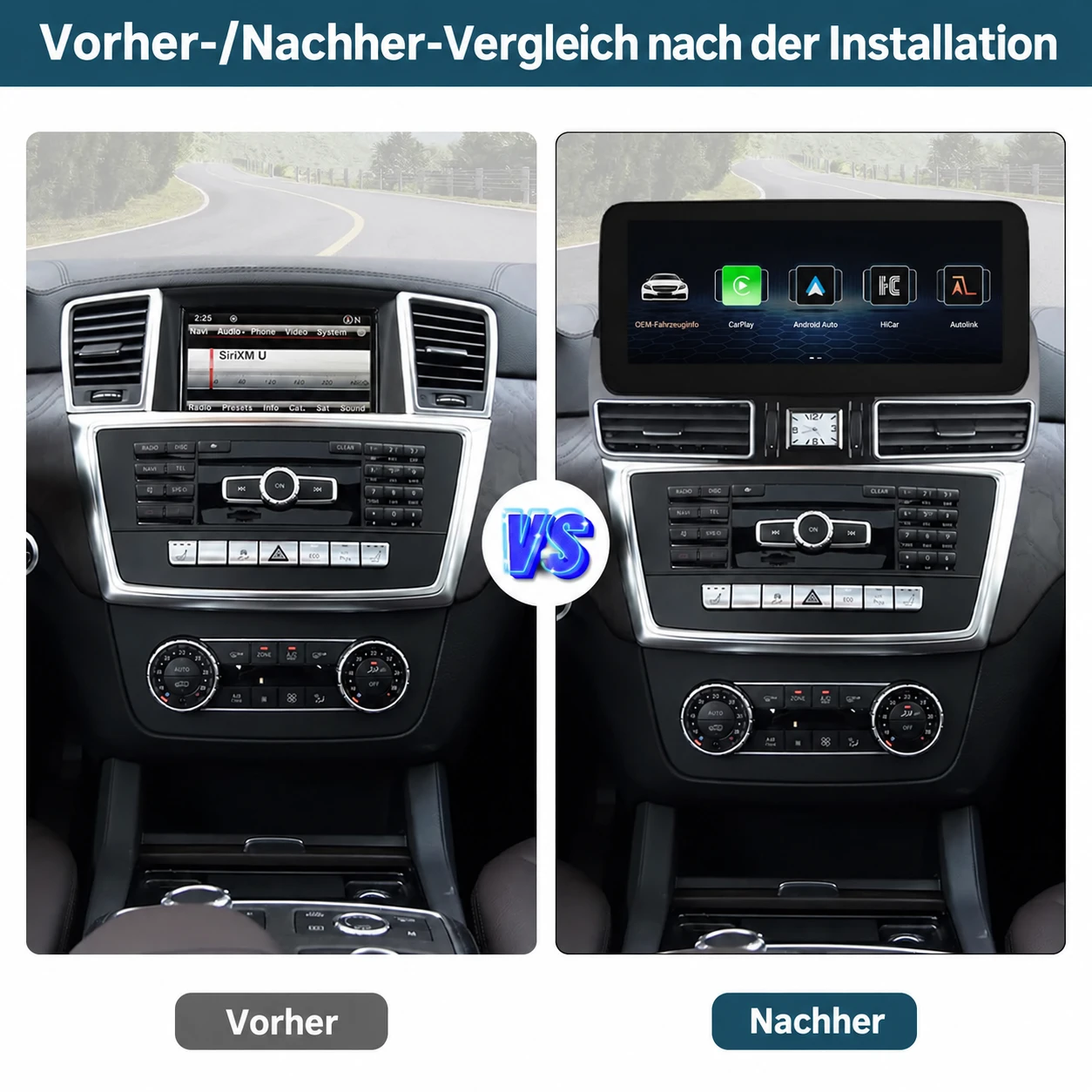 Mercedes-Benz ML/GL 12,3-Zoll-Linux-Display mit CarPlay & Android Auto 2012-2015 – Bild 8