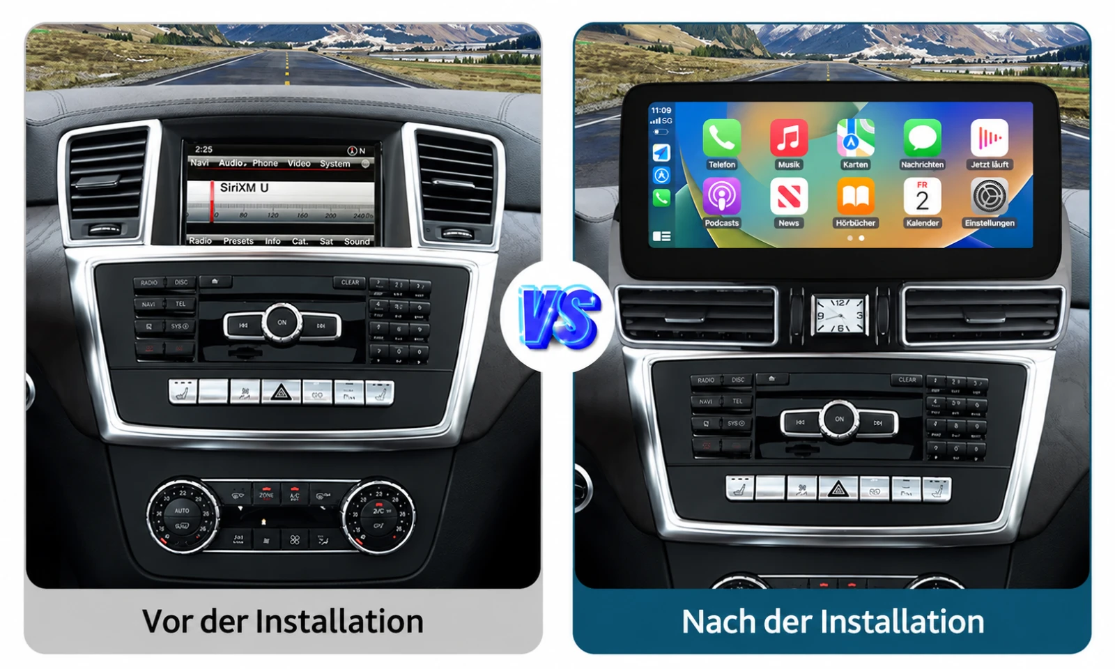 Vergleich vor und nach der Installation