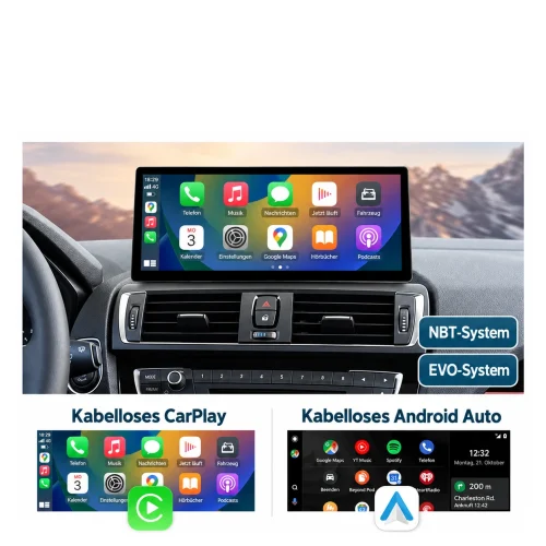BMW 1er und 2er F20 F21 F22 F23 Linux-Touchscreen mit kabellosem Apple CarPlay und Android Auto