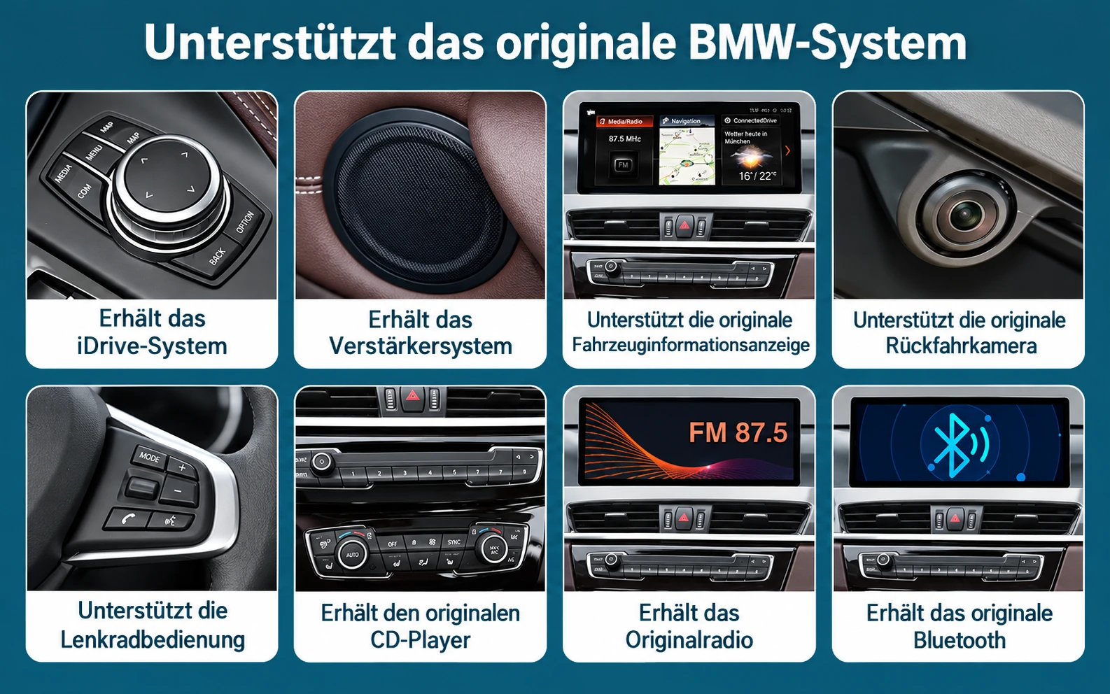BMW X1 F48 Linux-Display erhält originale Funktionen wie iDrive, Lenkradbedienung, Radio und Rückfahrkamera