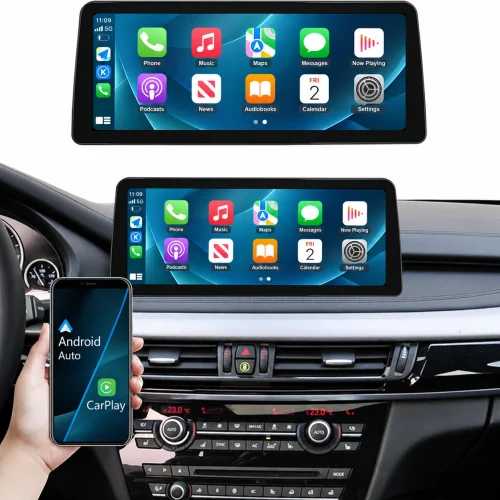 Nachgerüsteter Linux-Touchscreen im BMW X5 F15 mit Apple CarPlay und Android Auto