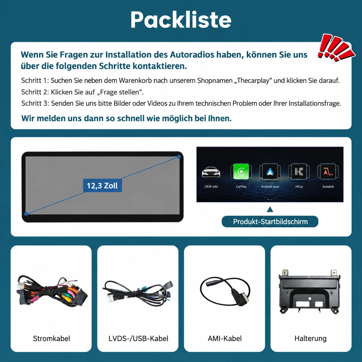 Mercedes-Benz C-Klasse W205 / GLC X253 / V-Klasse W447 (2015-2018) 10,25-/12,3-Zoll-Linux-Display mit CarPlay & Android Auto – Bild 10