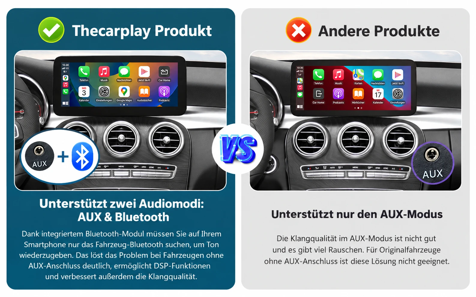 Bluetooth-Audio + AUX
