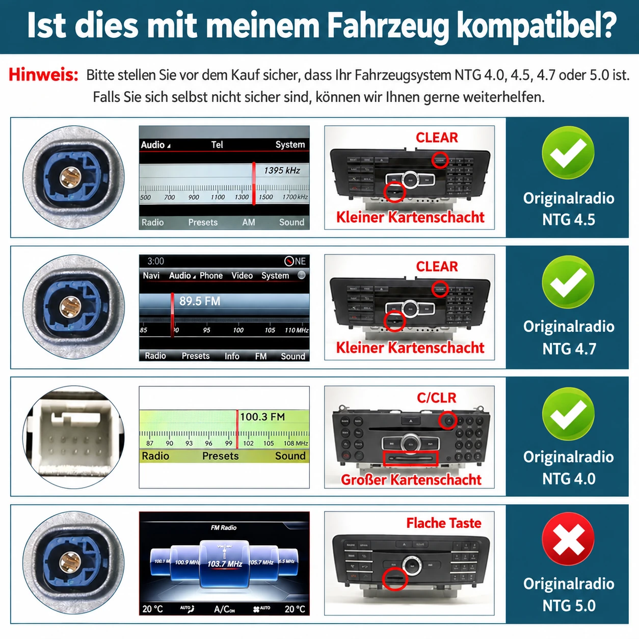 Mercedes-Benz GLK X204 ntg4.0/4.5/4.7