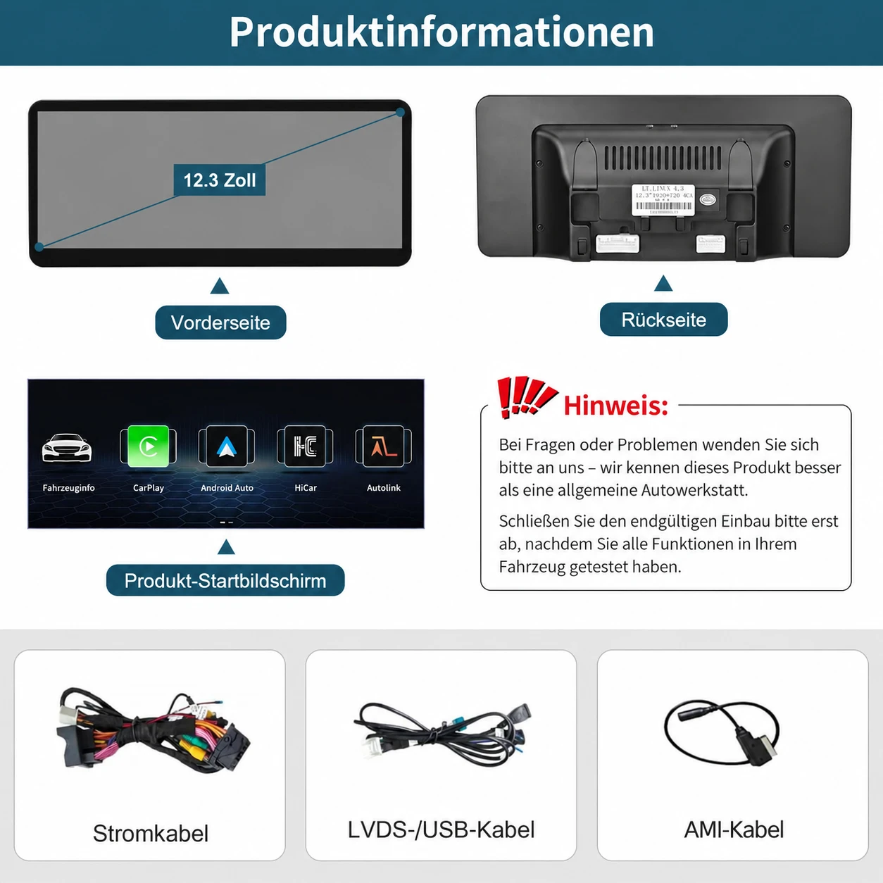 12,3-Zoll Linux CarPlay Display für Mercedes A-Klasse, CLA & GLA (2016–2018) – NTG 5.0 – Bild 8