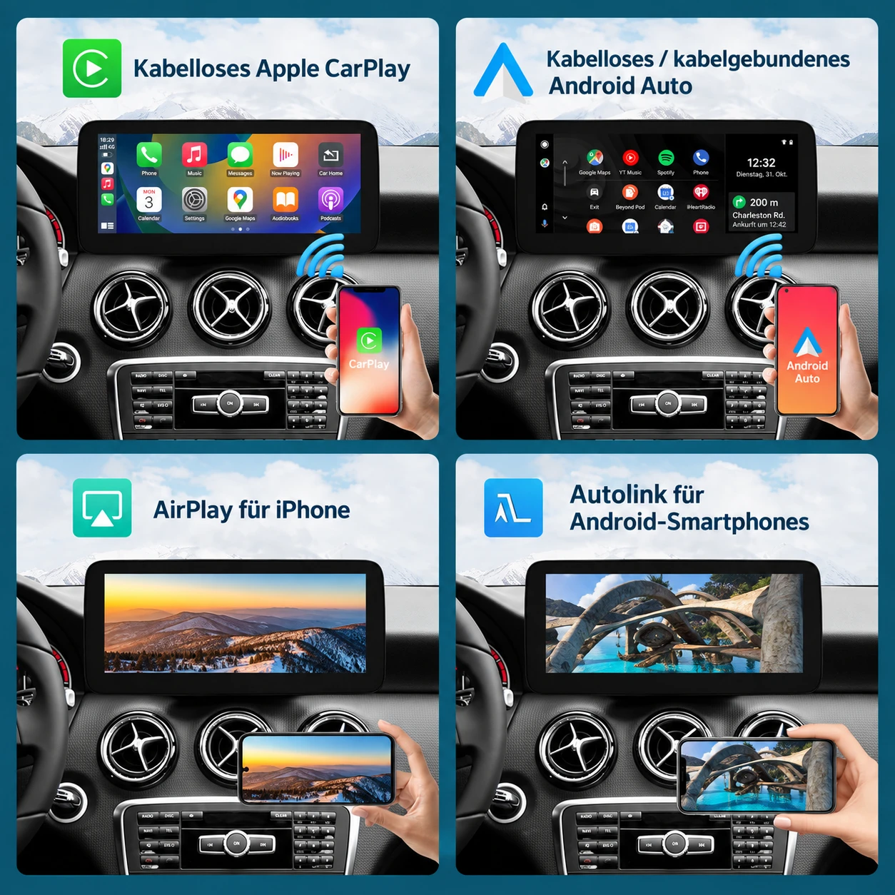 Mercedes-Benz A/B-Klasse, CLA & GLA (2013-2015) 10,25-/12,3-Zoll-Linux-Display mit CarPlay & Android Auto – Bild 4