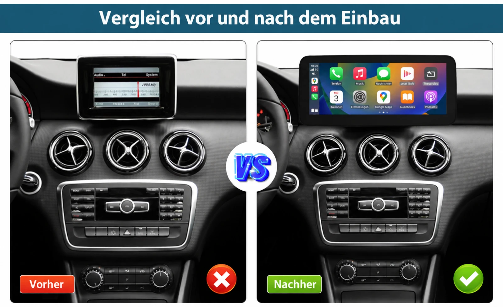 Vor und nach der Installation