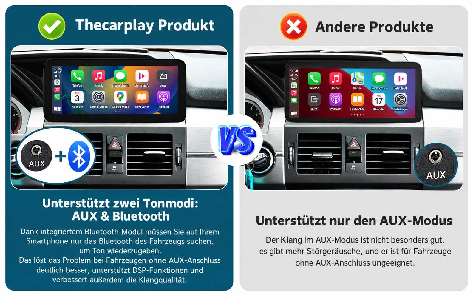 Bluetooth-Audio + AUX