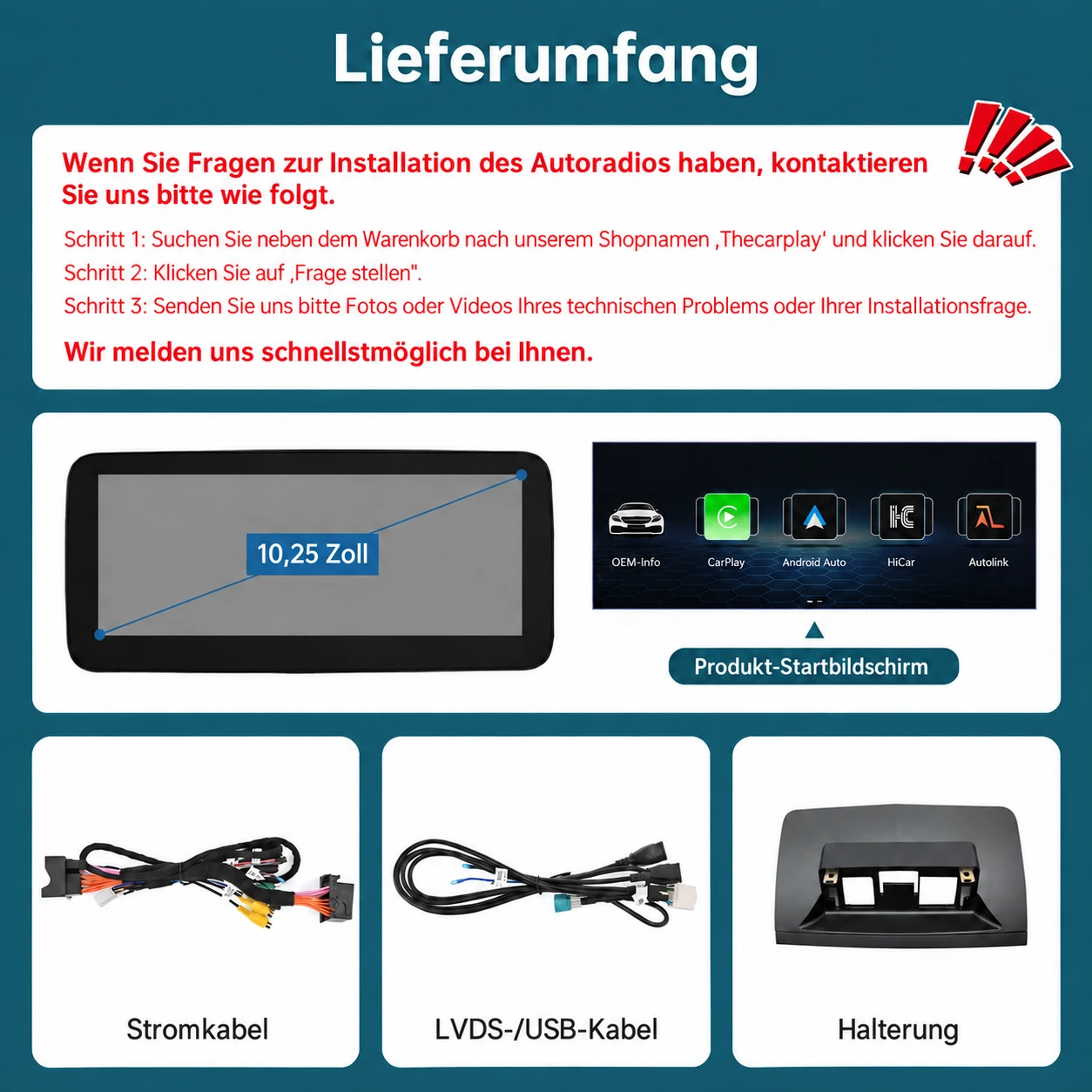 Mercedes C-Klasse W204 10,25/12,3 Zoll Linux CarPlay Display (2008–2010) – Bild 8