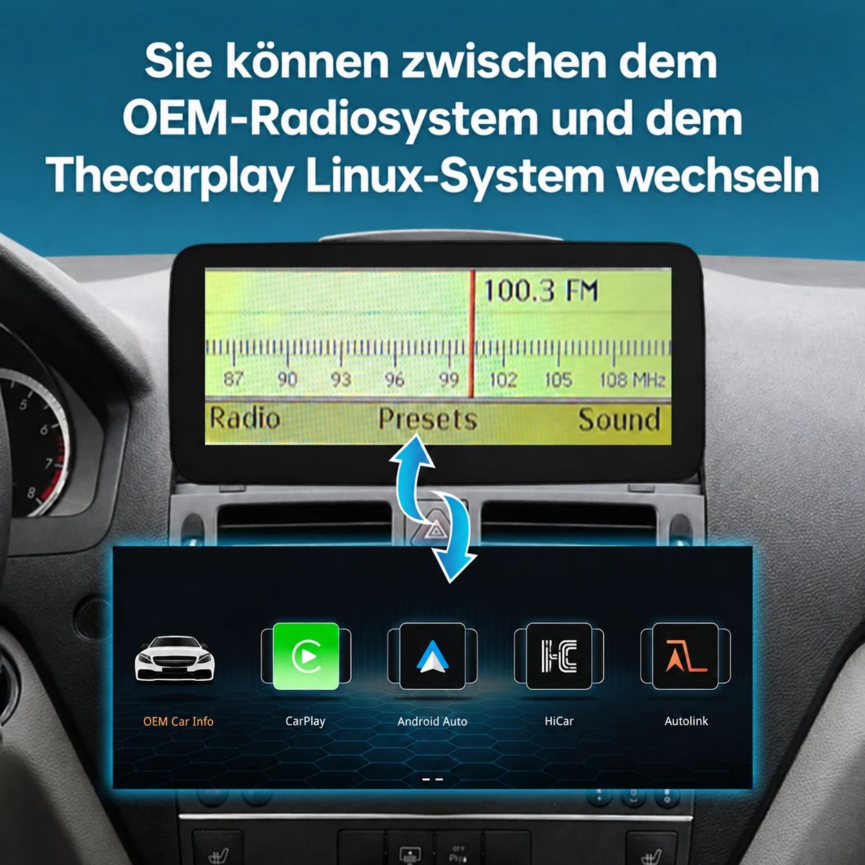 Mercedes C-Klasse W204 10,25/12,3 Zoll Linux CarPlay Display (2008–2010) – Bild 6