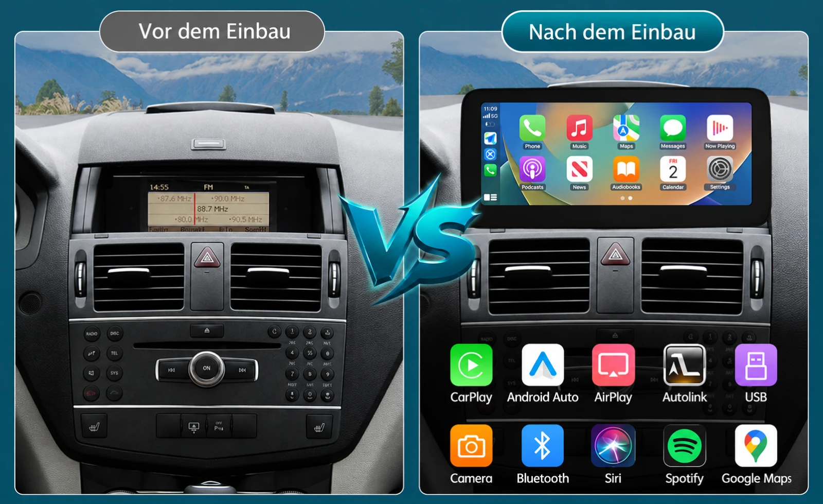 Vor und nach der Installation