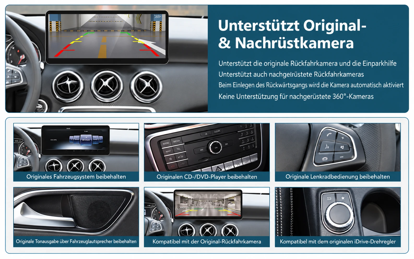 Unterstutzt Original-& Nachrustkamera