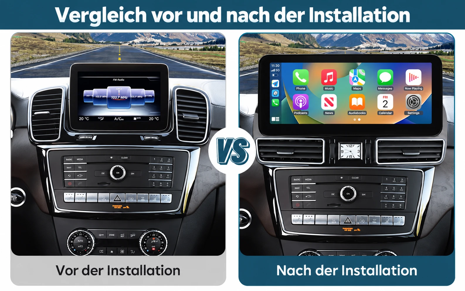Vor und nach der Installation