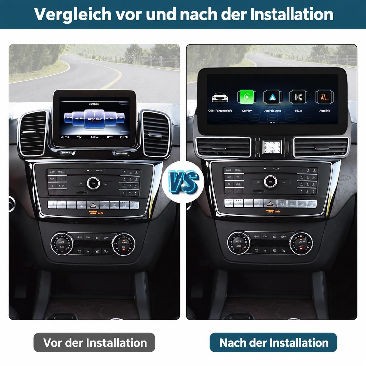 Mercedes-Benz GLE & GLS 12,3-Zoll-Linux-Display mit CarPlay & Android Auto (2016-2018) – Bild 8