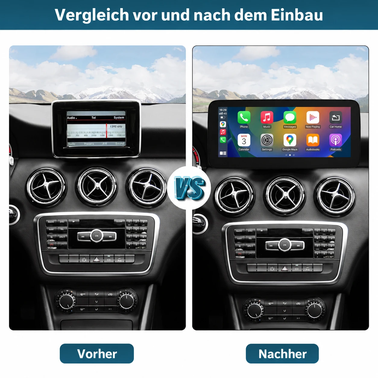 Mercedes-Benz A/B-Klasse, CLA & GLA (2013-2015) 10,25-/12,3-Zoll-Linux-Display mit CarPlay & Android Auto – Bild 7