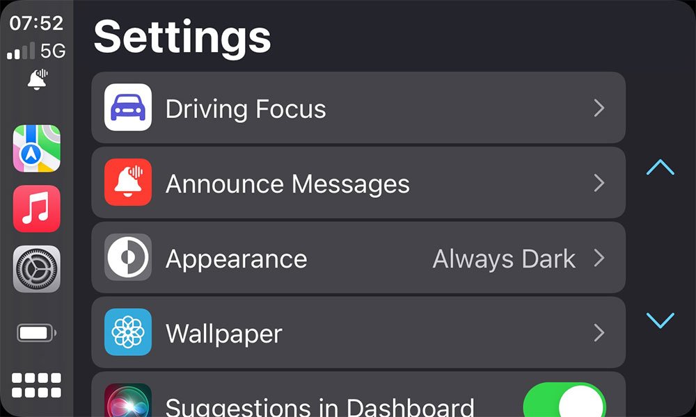 Carplay – Fahr-Fokus-Modus