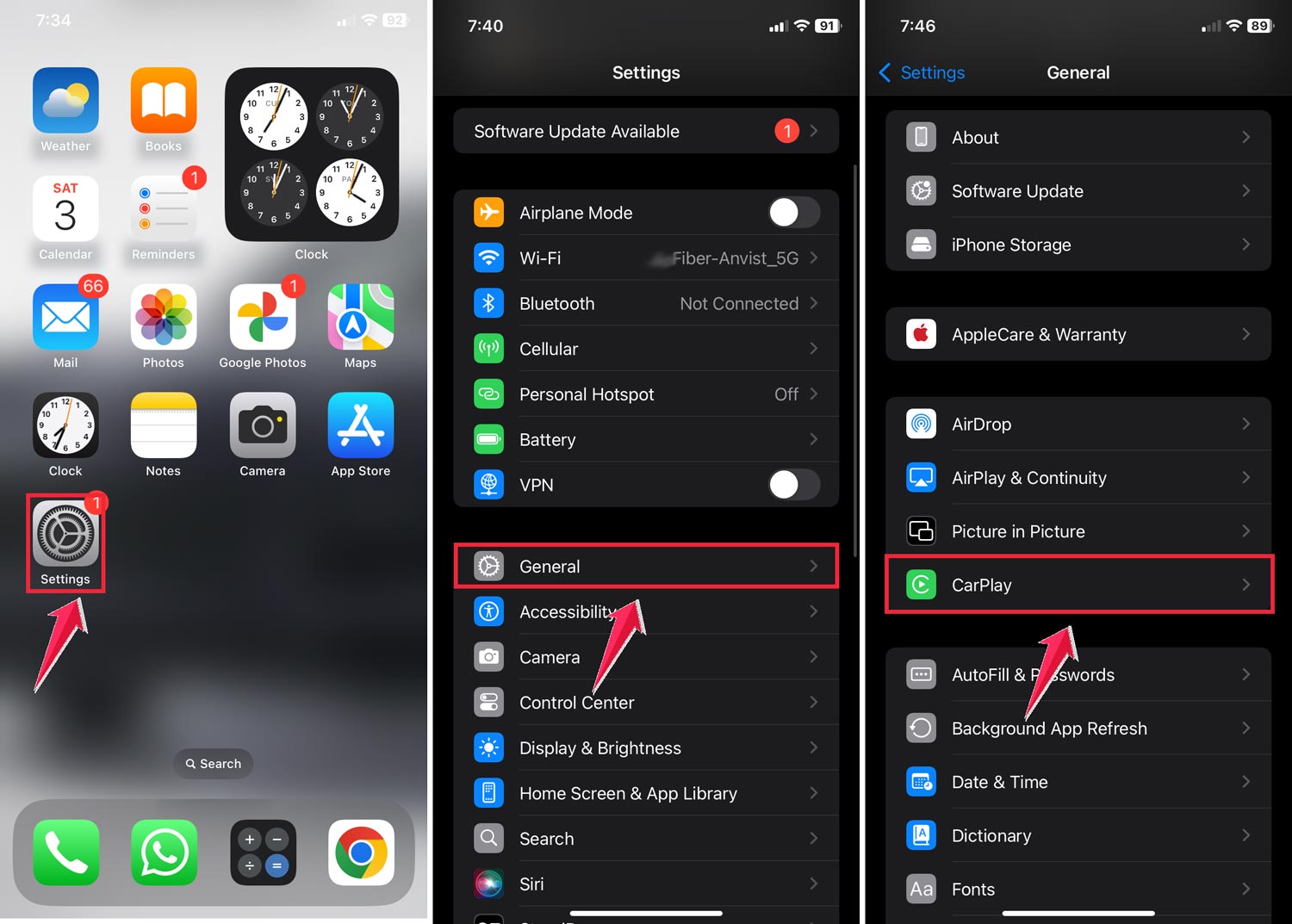 iPhone – „Einstellungen“ – „Allgemein“ – „CarPlay“