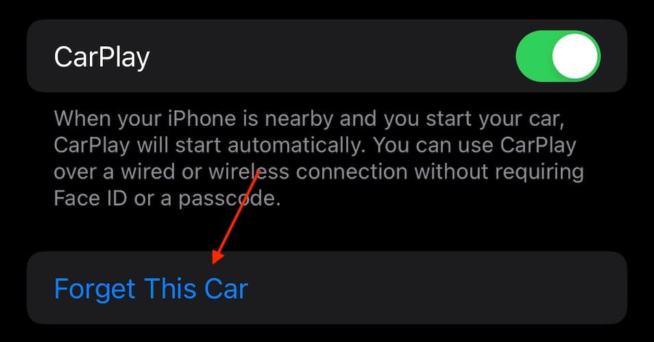 wählen Sie Dieses Auto vergessen