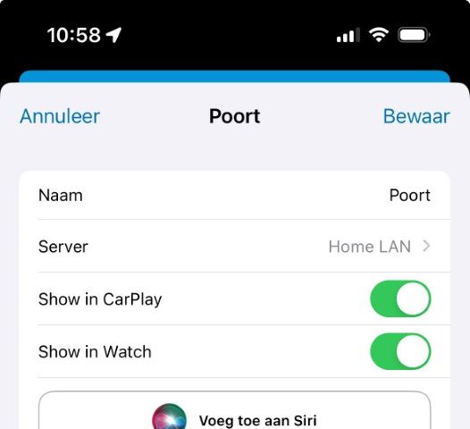 Home Assistant Companion CarPlay in den Einstellungen
