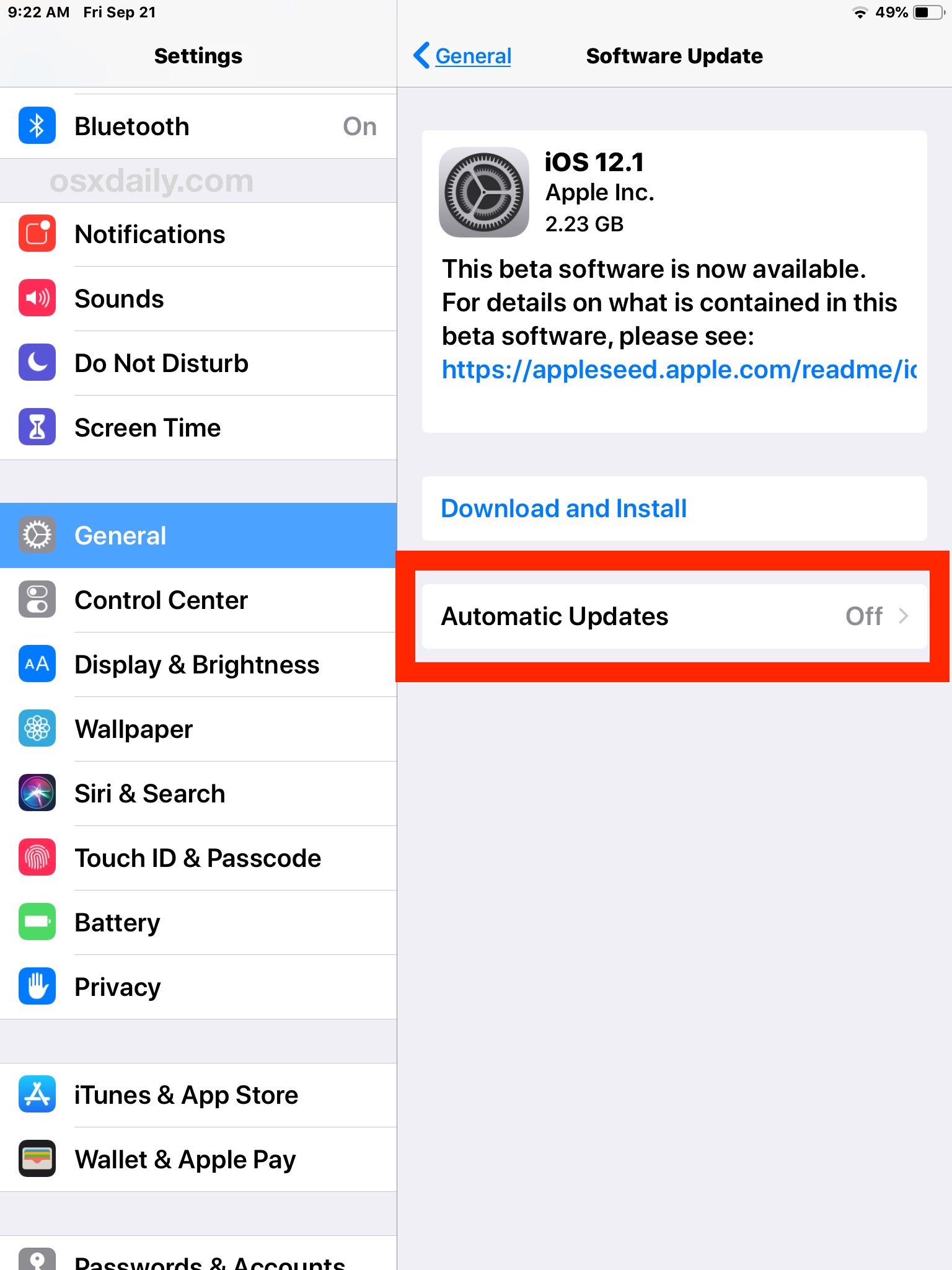 iPhone: Gehen Sie zu Einstellungen > Allgemein > Software-Update